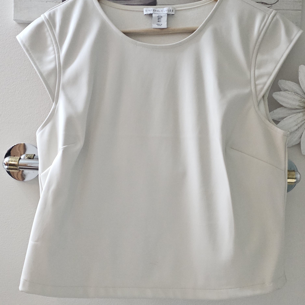Top & Bottom Set  Jules Cream Cap Sleeve Blouse